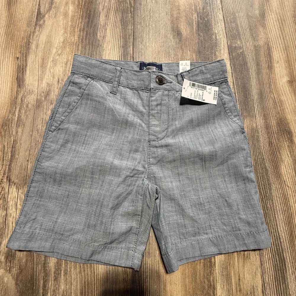 Preppy The Children's Place Chino Shorts Blue Heathered Linen Coastal Kids 5